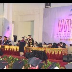 Suasana kelulusan mahasiswa yang meraih gelar akademik doktor dan magister, pada wisuda yang dilakukan di Gedung Auditorium UNG, Kota Gorontalo. ANTARA/HO-UNG-1677461679