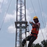 Karwayan PT. IBS saat melakukan pengerjaan BTS (ANTARA/HO-Humas Pemkab Jayapura)-1684049657