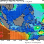 Peta potensi gelombang tinggi yang dirilis Badan Meteorologi Klimatologi, dan Geofisika (BMKG) pada Selasa (16/5/2023). (ANTARA/HO-BMKG)-1684209761