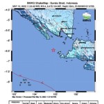 Tangkapan layar peta pusat gempa di wilayah barat laut Sumur, Banten, Rabu (10/5/2203). (ANTARA/HO-BMKG)-1683707239