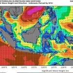 Peta potensi gelombang tinggi yang dirilis Badan Meteorologi Klimatologi, dan Geofisika (BMKG) pada Selasa (18/7/2023). (ANTARA/HO-BMKG)-1689667225