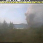 Suasana dari cctv saat Gunung Anak Krakatau erupsi. (ANTARA/HO- dokumentasi PVMG)-1689841765
