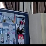 Suasana sidang dugaan korupsi Bupati Meranti nonaktif M. Adil melalui layar 'zoom meeting' di PN Tipikor Pekanbaru.ANTARA/Annisa Firdausi-1692692251
