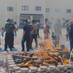 Kapolres AKBP Yusriandi Yusrin beserta jajarannya memusnahkan barang bukti narkoba, di Kalianda, Senin (4/9/2023). ANTARA/Riadi Gunawan-1693816788