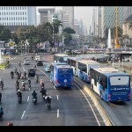 Situasi lalu lintas terpantau lancar di patung kuda Arjuna Wijaya, Jakarta Pusat, Senin (4/9/2023) ANTARA/Lifia Mawaddah Putri.-1693801681