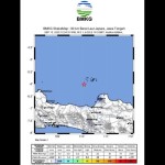 Tangkapan layar - Peta pusat gempa M5,1 di barat laut Jepara, Jawa Tengah, Rabu (13/9/2023). (ANTARA/HO-BMKG)-1694590848