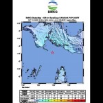 Tangkapan layar - Peta pusat gempa M5,3 di wilayah barat daya Kaimana, Papua Barat, Kamis (12/10/2023). (ANTARA/HO-BMKG)-1697097774