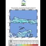 Tangkapan layar - Peta pusat gempa M5,5 di wilayah Pantai Selatan Kota Tilamuta, Gorontalo, Senin (9/10/2023). (ANTARA/HO-BMKG).-1696834770