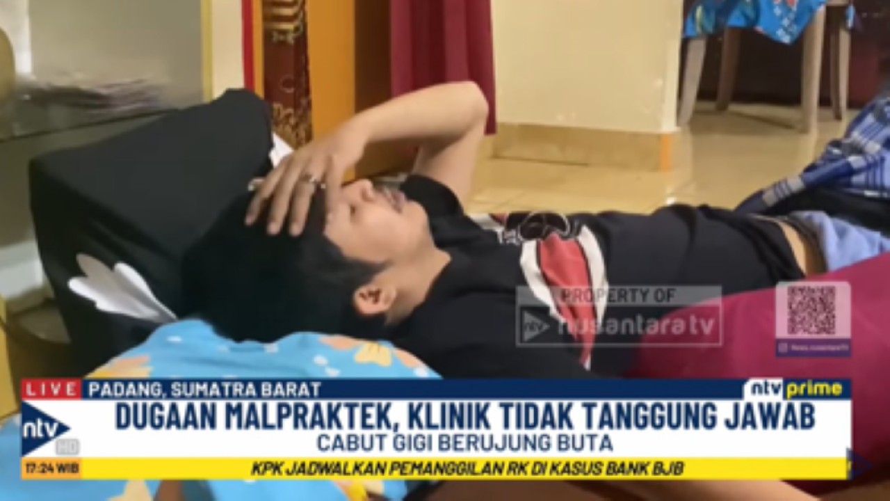 Hengki Saputra mengalami kebutaan usai cabut gigi. Diduga telah terjadi malpraktik