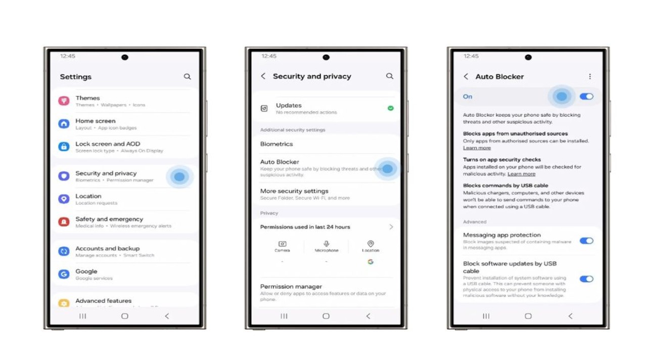 Pemblokir Otomatis adalah salah satu dari banyak fitur keamanan yang dibanggakan Samsung. (Foto: Samsung via Phone Arena)