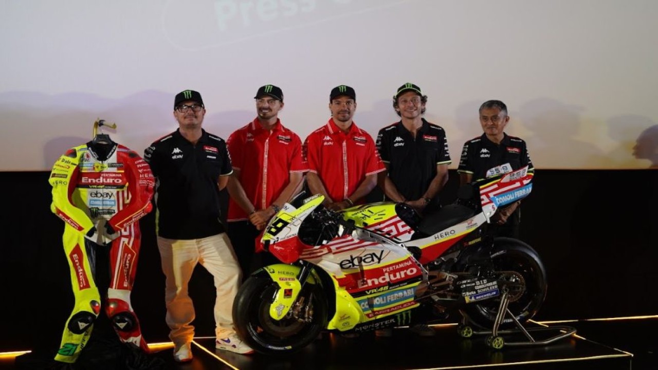 Pertamina Enduro VR46 Racing Team resmi memperkenalkan livery khusus edisi Indonesia dalam sebuah acara peluncuran di Jakarta, Selasa (30/9/2025). (Foto: Istimewa)