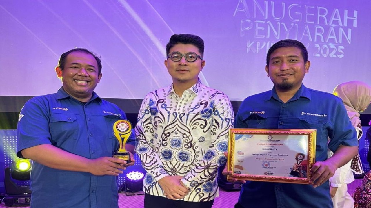 Nusantara TV meraih penghargaan sebagai Lembaga Penyiaran Pengawas Terpuji 2025 dari KPID Daerah Istimewa Yogyakarta. (Foto: Dok/NTV)