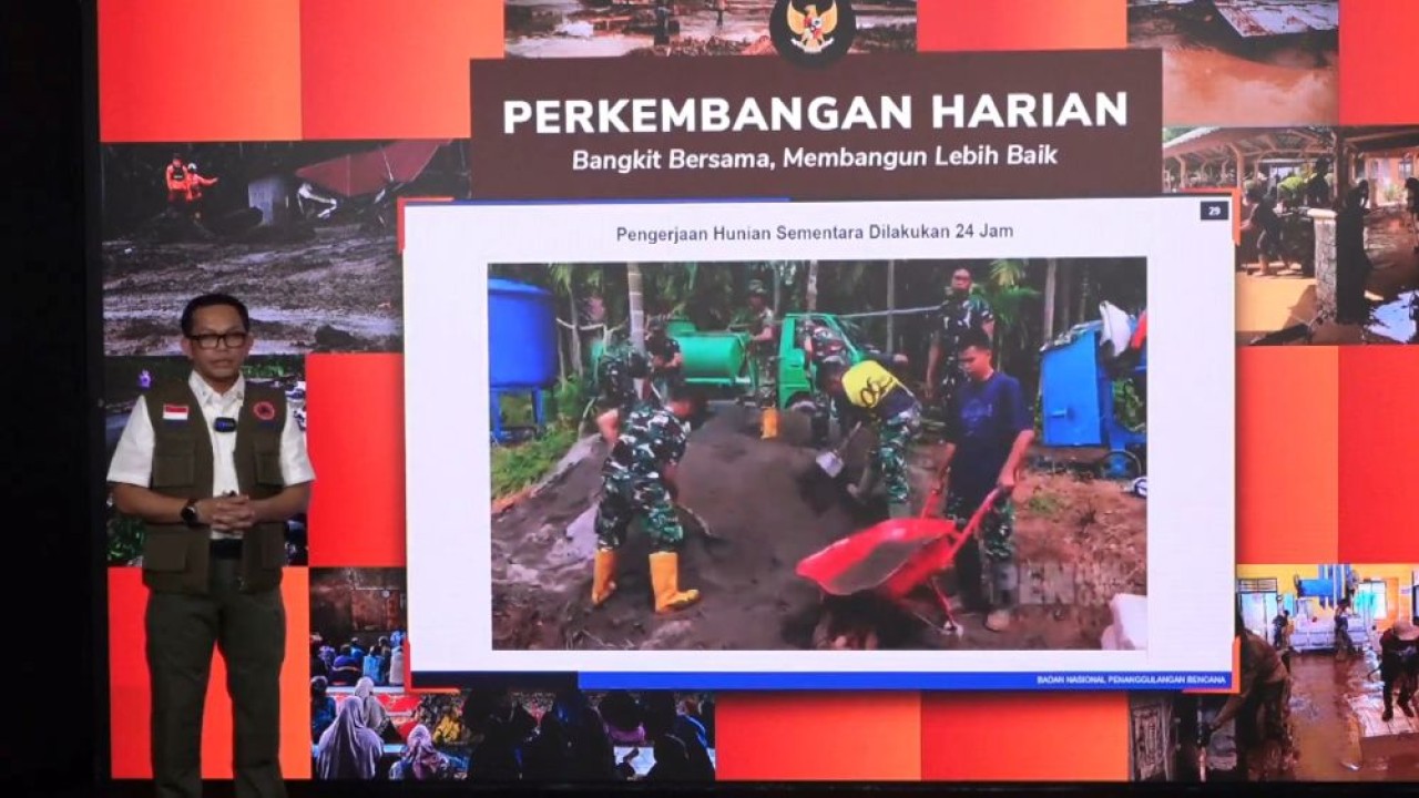 Proses pembangunan fisik Huntara saat ini dilakukan secara masif dan terintegrasi di berbagai titik terdampak. (Foto: Istimewa)