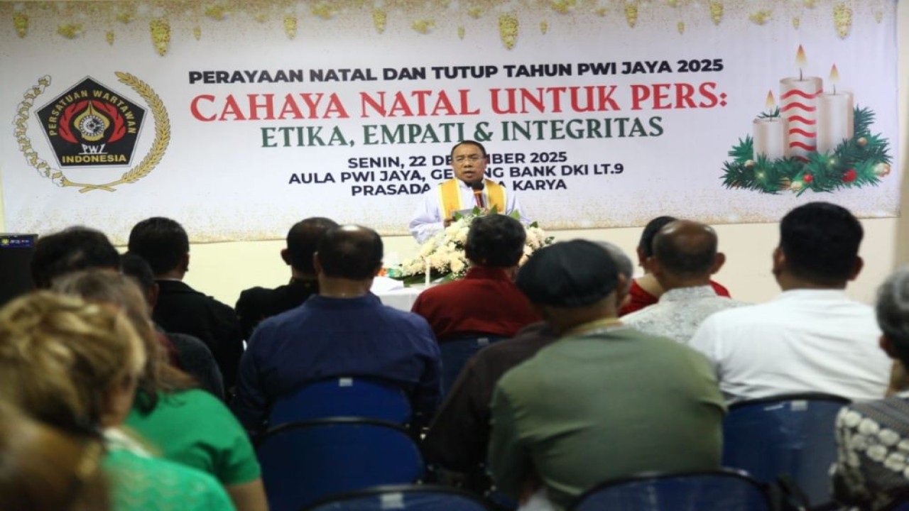 Natal Bersama PWI Jaya 2025, di Sekretariat PWI Jaya, Jl. Suryopranoto Jakarta, Senin (22/12/2025)/ist