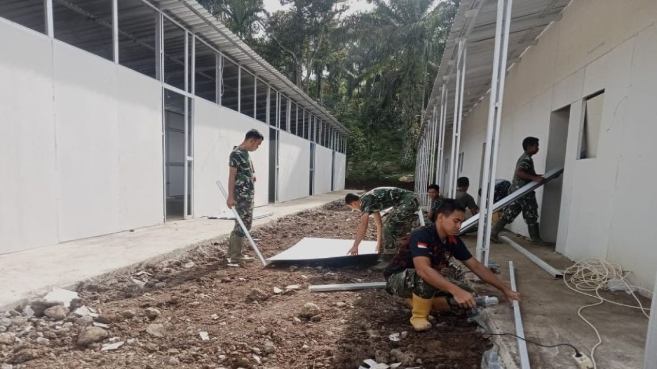 Delapan titik pembangunan hunian sementara di Sumbar memasuki tahap penyelesaian akhir. (Foto: Dok/Istimewa)