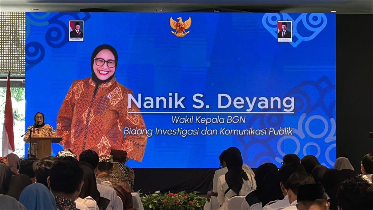 Wakil Kepala Badan Gizi Nasional (BGN) bidang Komunikasi Publik dan Investigasi, Nanik Sudaryati Deyang dalam acara Koordinasi dan Evaluasi bersama Forkompimda, Kasatpel, Yayasan, Mitra, Korwil, dan seluruh Kepala SPPG se Kabupaten Banyuwangi di Kota Banyuwangi, Jawa Timur (Istimewa)