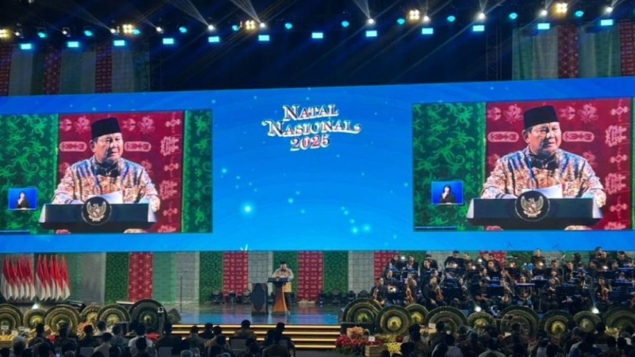 Presiden Prabowo Subianto di perayaan Natal Nasional 2025. (Foto: NTVnews.id)