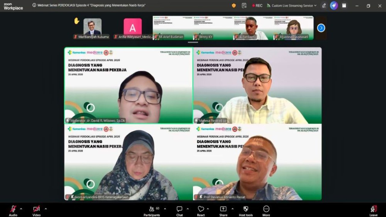 PERDOKJASI menggelar webinar bertajuk "Diagnosis yang Menentukan Nasib Pekerja", yang diselenggarakan dalam rangka menyambut Hari Pekerja Internasional (May Day). (Foto: Dok/Istimewa)