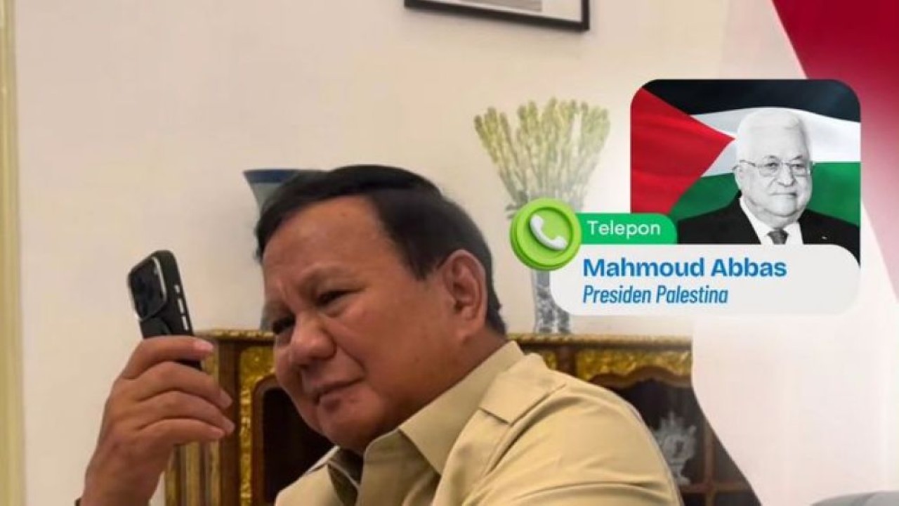 Presiden Palestina Mahmoud Abbas melakukan pembicaraan melalui sambungan telepon dengan Presiden Prabowo Subianto pada Senin, 15 Juni 2026 malam. (Foto: Istimewa)