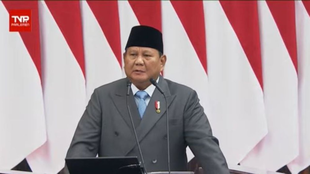 Presiden Prabowo Subianto Saat Pidato Kenegaraanndi Sidang Tahunan MPR 2026 (Istimewa)