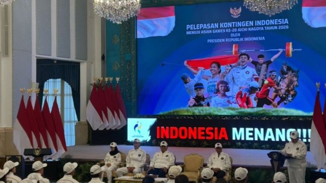 Pelepasan kontingen Indonesia untuk ASIAN Games 2026. (Foto: NTVnews)
