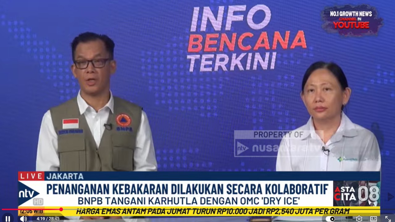 BNPB terus berupaya menangani kebakaran hutan dan lahan (karhutla) di sejumlah wilayah dengan dry ice