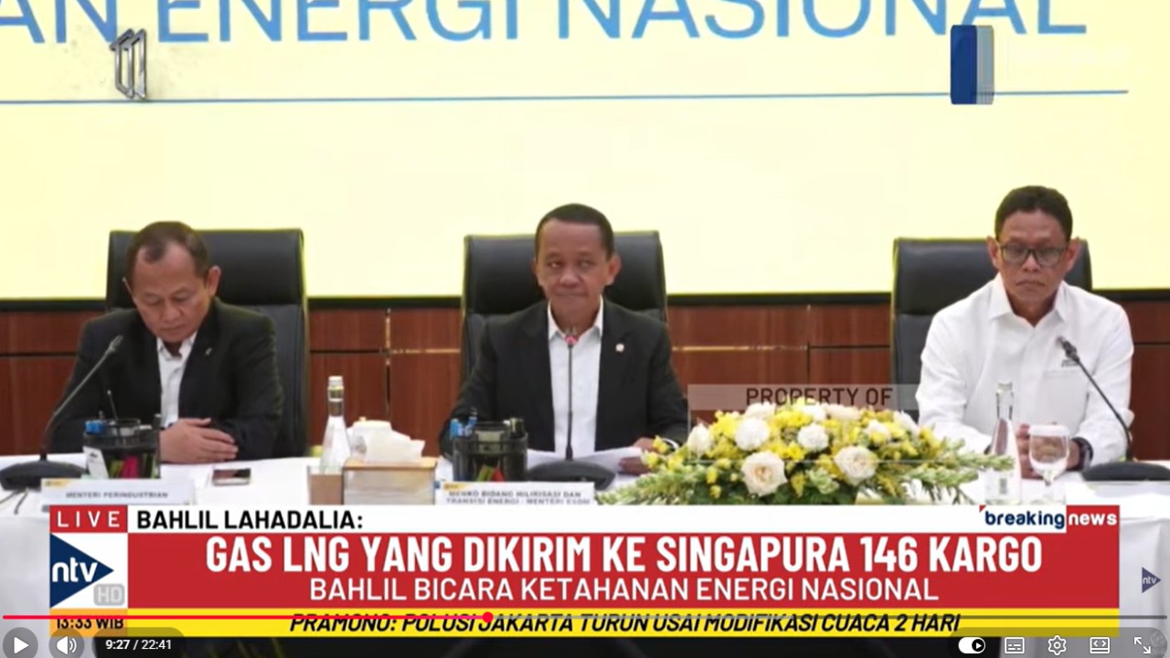 Menteri Koordinator Bidang Hilirisasi dan Transisi Energi sekaligus Menteri Energi dan Sumber Daya Mineral (ESDM) Bahlil Lahadalia minta Perdana Menteri Singapura Lawrence Wong menerapkan equal treatment terhadap Indonesia.