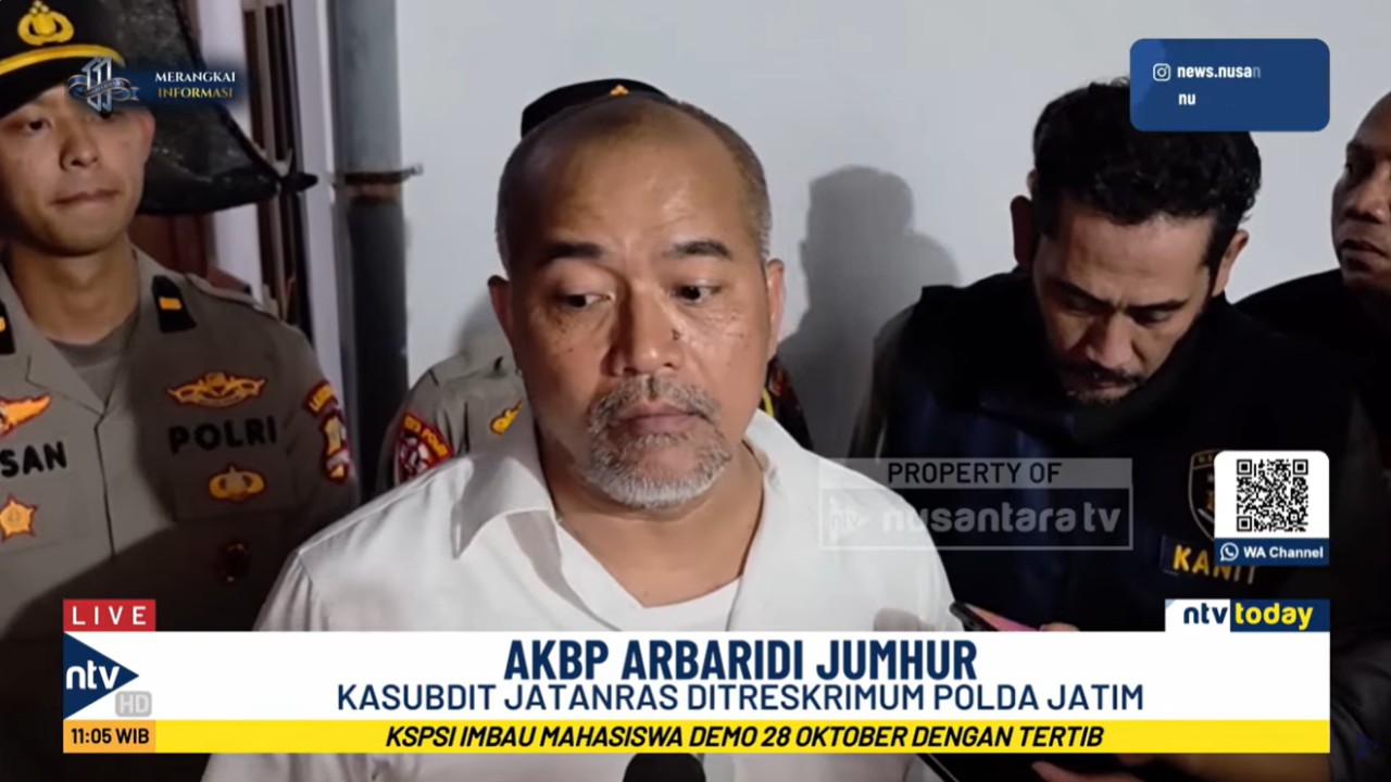 Kasubdit Jatanras Ditreskrimum Polda Jatim, AKBP Arbaridi Jumhur.